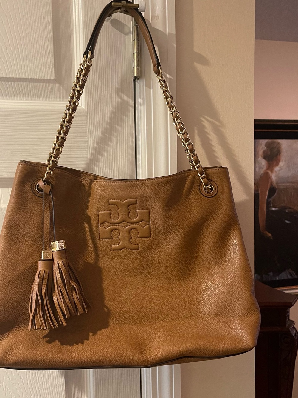 Tory Burch pebbled Leather slouchy tote